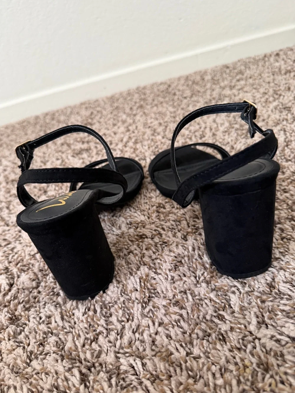 Lulus Arya Black Suede High Heel Sandals